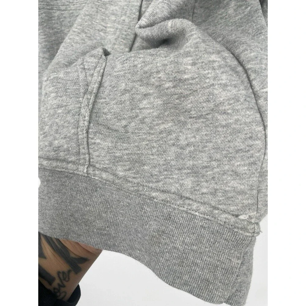 Nike Gray Pullover Lace Up Hooded Sweatshirt Hoodie Embroidered Medium